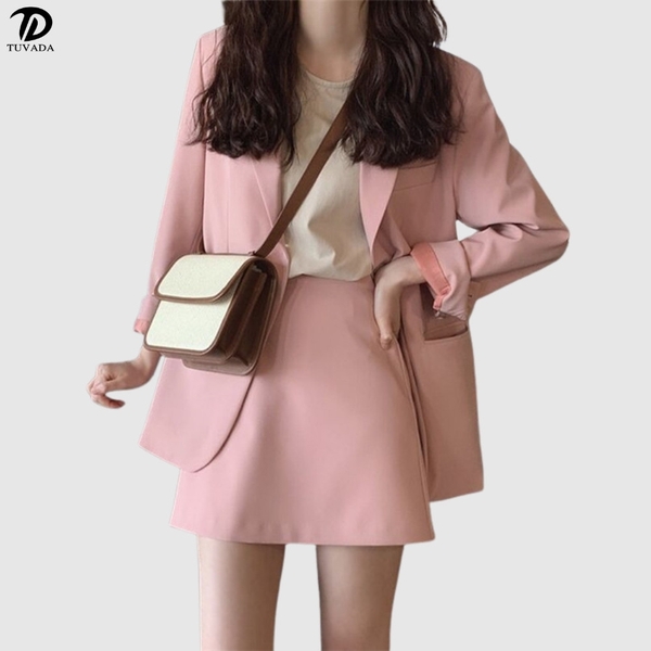 Áo blazer nữ phối chân váy ngắn có bigsize đa năng Tuvada - SVN132