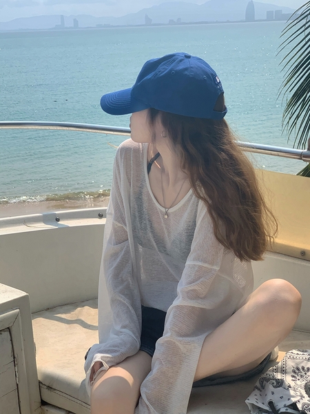 Áo choàng đi biển chống nắng voan mỏng Tuvada - AKR127