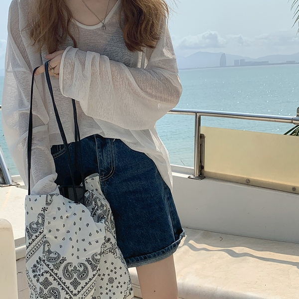 Áo choàng đi biển chống nắng voan mỏng Tuvada - AKR127