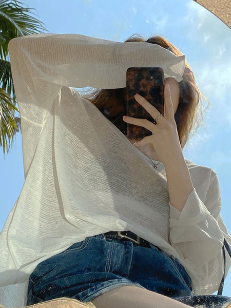 Áo choàng đi biển chống nắng voan mỏng Tuvada - AKR127