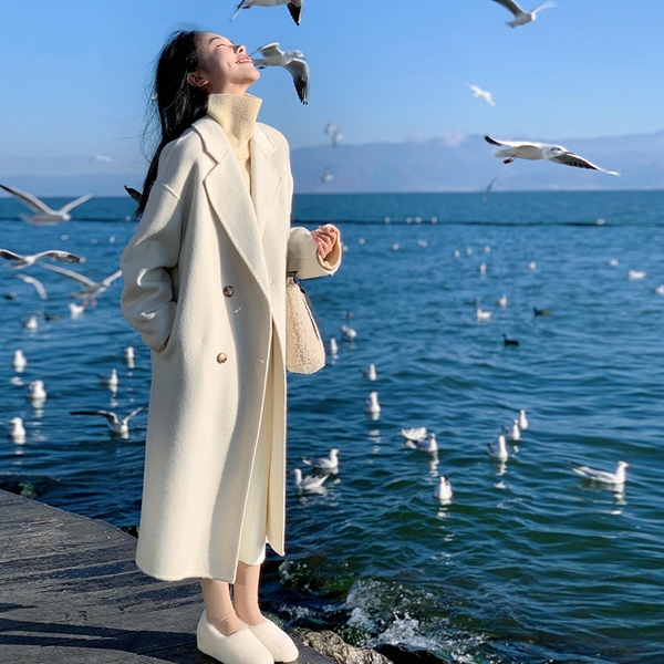 Áo dạ dáng dài nữ hàn quốc lót bông ấm áp Tuvada - ADD69