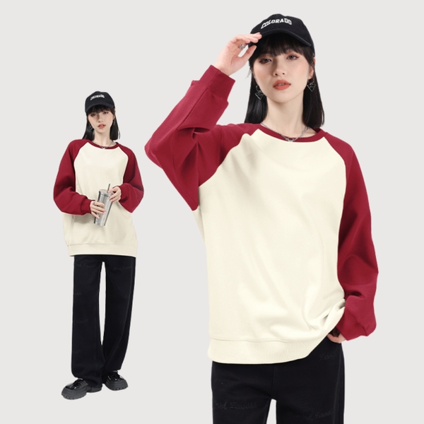 Áo đôi dài tay nam nữ nỉ bông form oversize Tuvada - ASW131