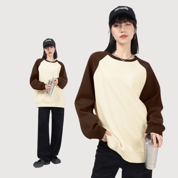 Áo đôi dài tay nam nữ nỉ bông form oversize Tuvada - ASW131