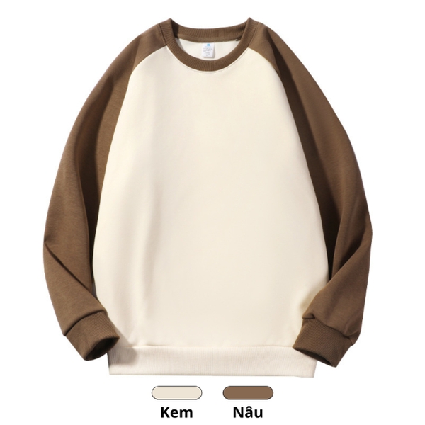 Áo đôi dài tay nam nữ nỉ bông form oversize Tuvada - ASW131