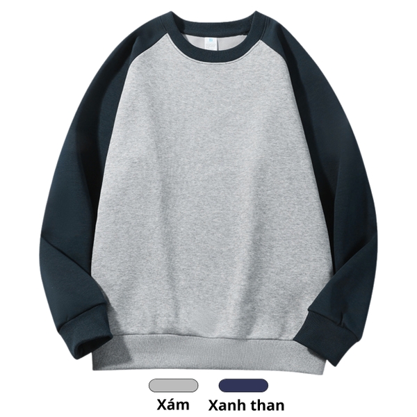 Áo đôi dài tay nam nữ nỉ bông form oversize Tuvada - ASW131