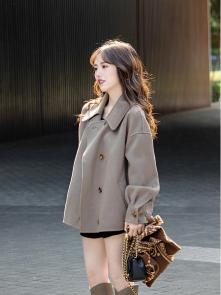 Áo khoác dạ nữ dáng rộng trần bông cao cấp Tuvada - ADT72