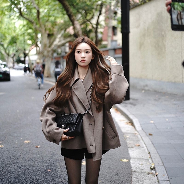 Áo khoác dạ nữ dáng rộng trần bông cao cấp Tuvada - ADT72