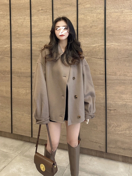 Áo khoác dạ nữ dáng rộng trần bông cao cấp Tuvada - ADT72