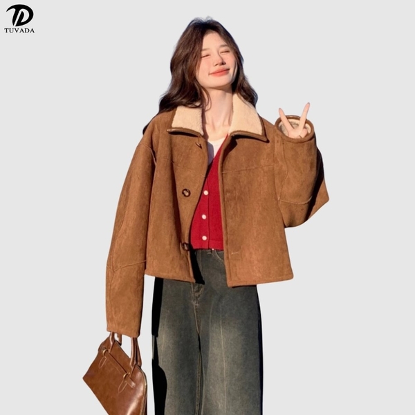 Áo khoác mùa đông nữ phong cách hàn quốc 2 mặt Tuvada - AD270