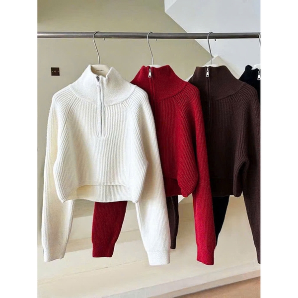 Áo len cardigan phối zip dày dặn Tuvada - LCK57