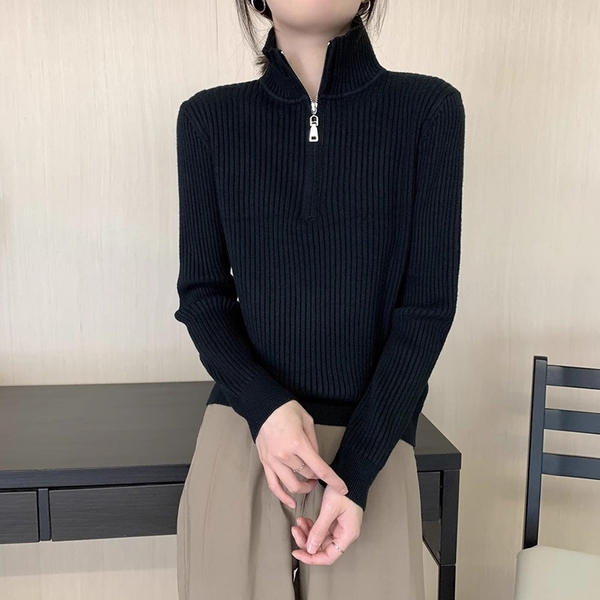 Áo len cardigan phối zip dày dặn Tuvada - LCK57