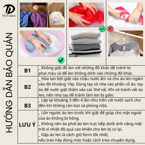 Áo len nữ hàn quốc cổ 3 phân basic Tuvada - LBP90