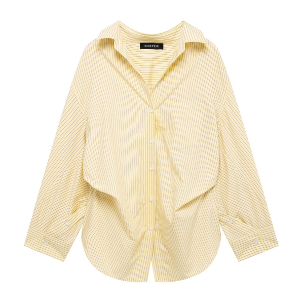 Áo sơ mi nữ kiểu hàn quốc form rộng họa tiết sọc Tuvada - ASM60