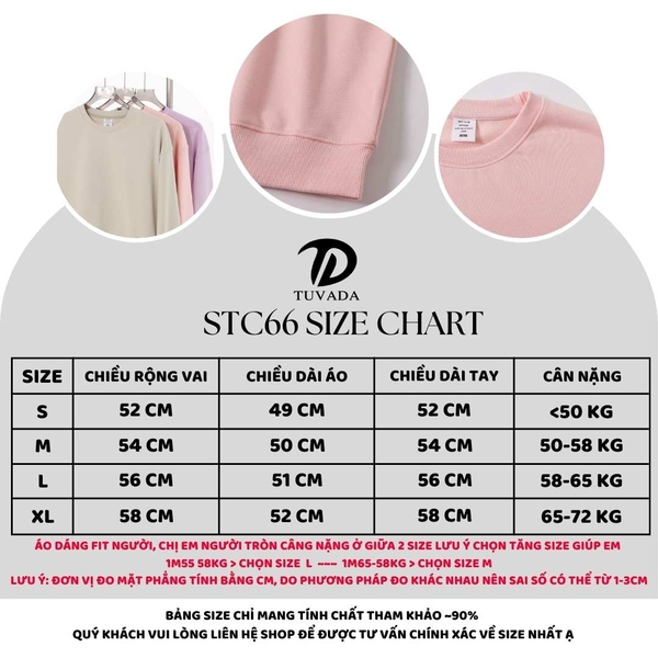 Áo sweater nữ croptop nỉ da cá 330g cao cấp Tuvada- STC66