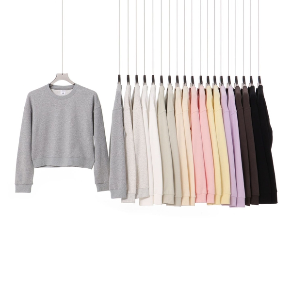 Áo sweater nữ croptop nỉ da cá 330g cao cấp Tuvada- STC66