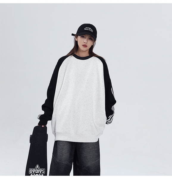 Áo sweater nữ form rộng nỉ bông cao cấp Tuvada - SST67