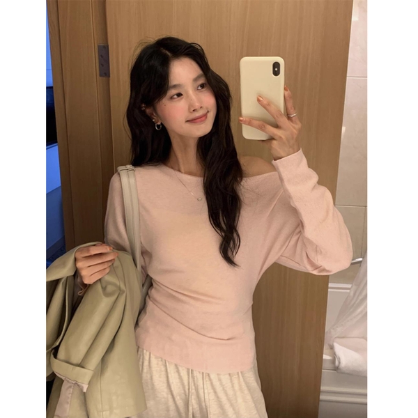 Áo trễ vai sang chảnh tiểu thư dệt kim Tuvada - LLV58