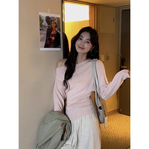 Áo trễ vai sang chảnh tiểu thư dệt kim Tuvada - LLV58