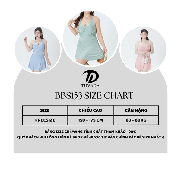 Bikini đi biển bigsize che bụng co giãn tốt Tuvada - BBS153