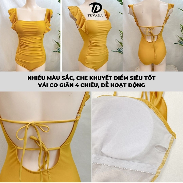 Bikini 1 mảnh basic khoét lưng che bụng cực tốt Tuvada - BNM143
