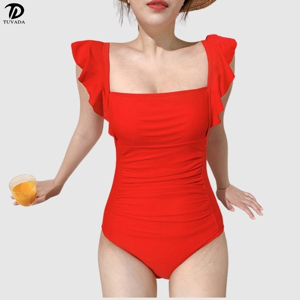 Bikini 1 mảnh basic khoét lưng che bụng cực tốt Tuvada - BNM143