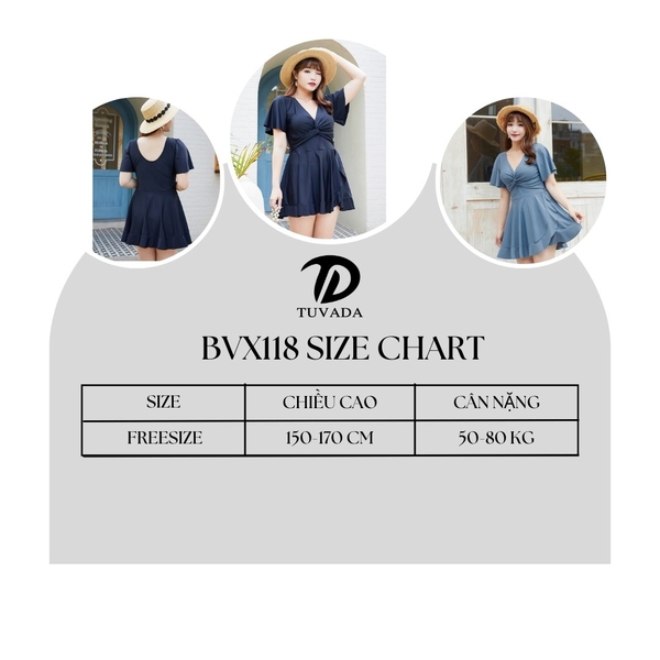 Bikini 1 mảnh dạng váy bigsize che khuyết điểm tốt Tuvada - BBS118