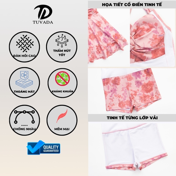 Bikini 1 mảnh họa tiết hoa trendy Tuvada - BBD109