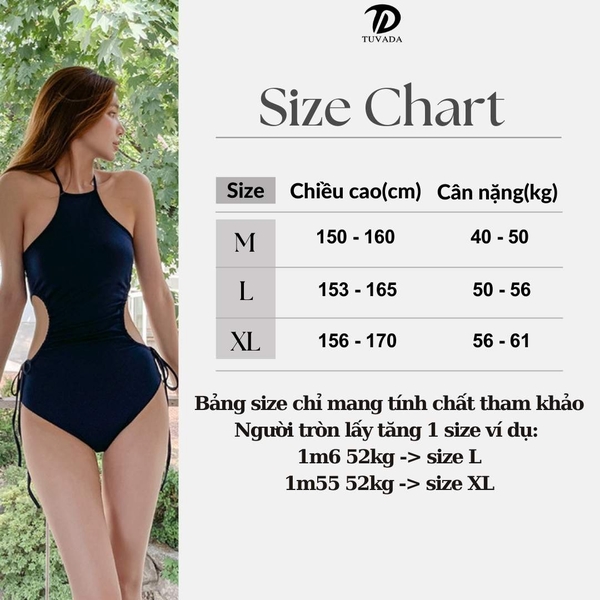 Bikini 1 mảnh khoét eo hack dáng Tuvada - BKE33