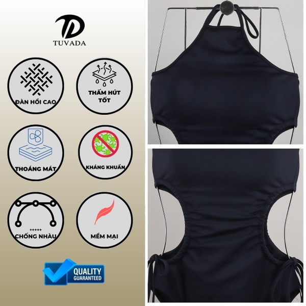 Bikini 1 mảnh khoét eo hack dáng Tuvada - BKE33