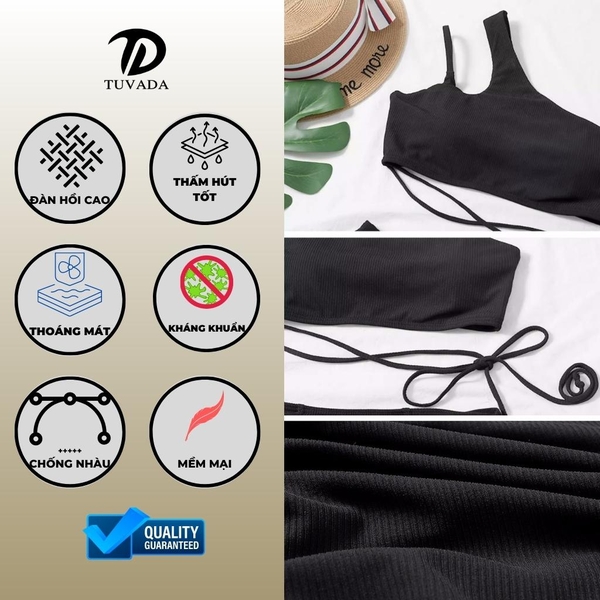 Bikini 1 mảnh khoét eo lệch vai Tuvada - BKE31