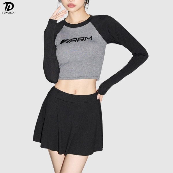 Bikini 2 mảnh dài tay dáng croptop kết hợp đồ tập Tuvada - BXD117