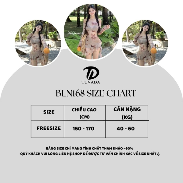 Bikini 2 mảnh kèm áo khoác ngoài kín đáo Tuvada - BLN168