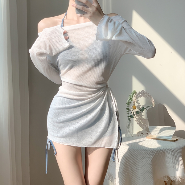 Bikini 2 mảnh loang xanh kèm áo choàng Tuvada - BAT37