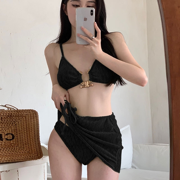 Bikini 3 mảnh đi biển sexy nhung tăm Tuvada - BTH04