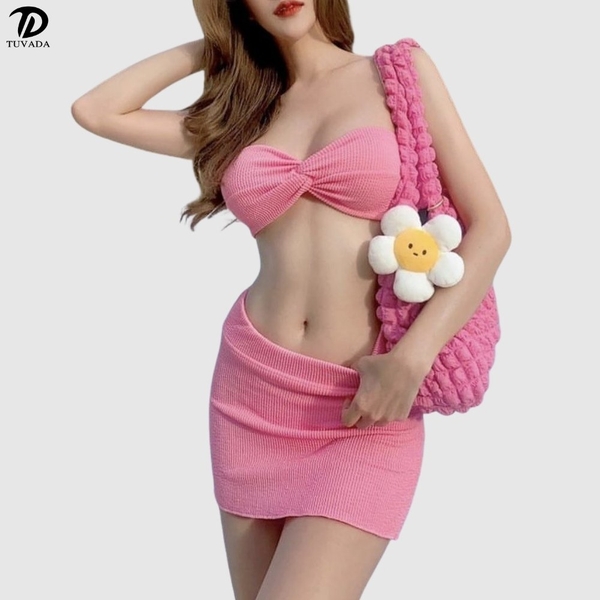 Bikini 3 mảnh sexy nhung tăm Tuvada - BBM10