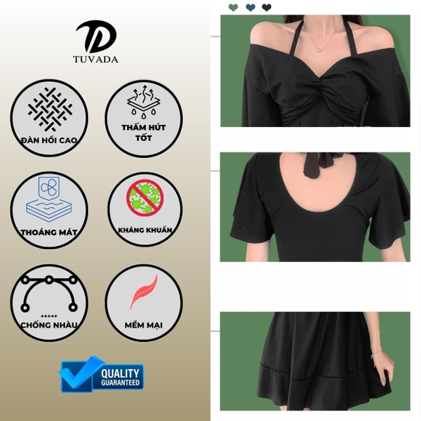 Bikini đi biển 1 mảnh bigsize kín đáo Tuvada - BSV13