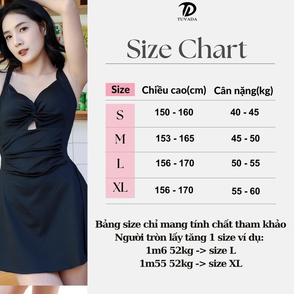 Bikini đi biển 1 mảnh che khuyết điểm cột dây Tuvada -B26