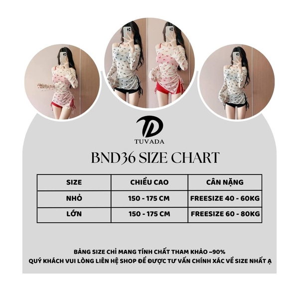 Bikini đi biển 2 mảnh kèm áo choàng Tuvada - BND36