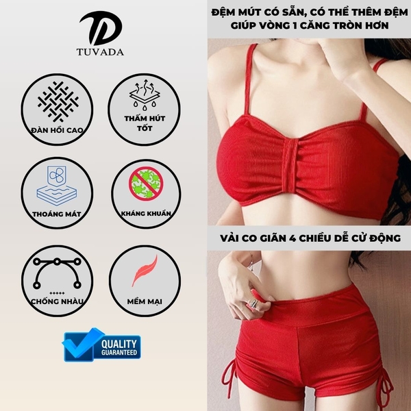 Bikini đi biển 2 mảnh kèm áo choàng Tuvada - BND36