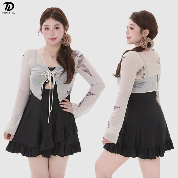 Bikini đi biển bigsize kèm áo choàng chống nắng - BBB39