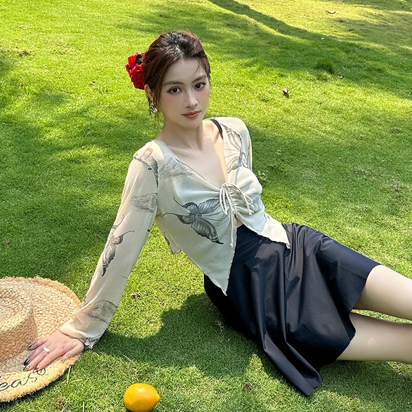 Bikini đi biển bigsize kèm áo choàng chống nắng - BBB39