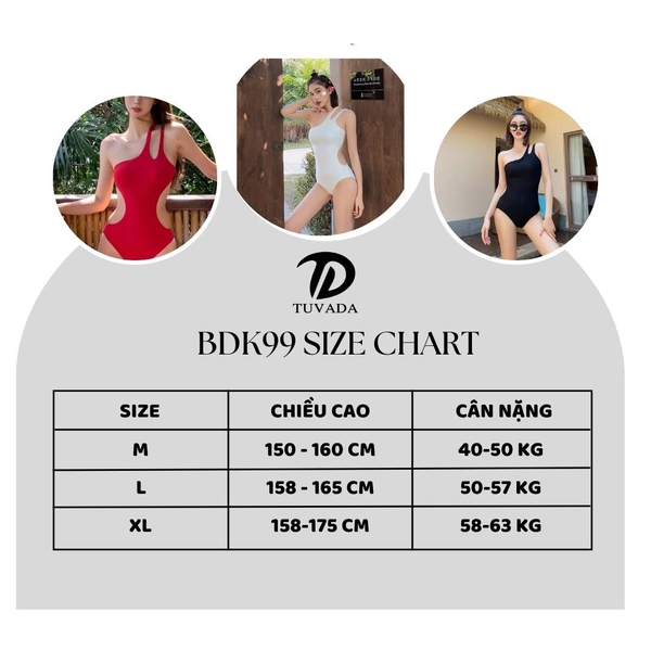 Bikini đi biển khoét eo lệch vai Tuvada - BDK99
