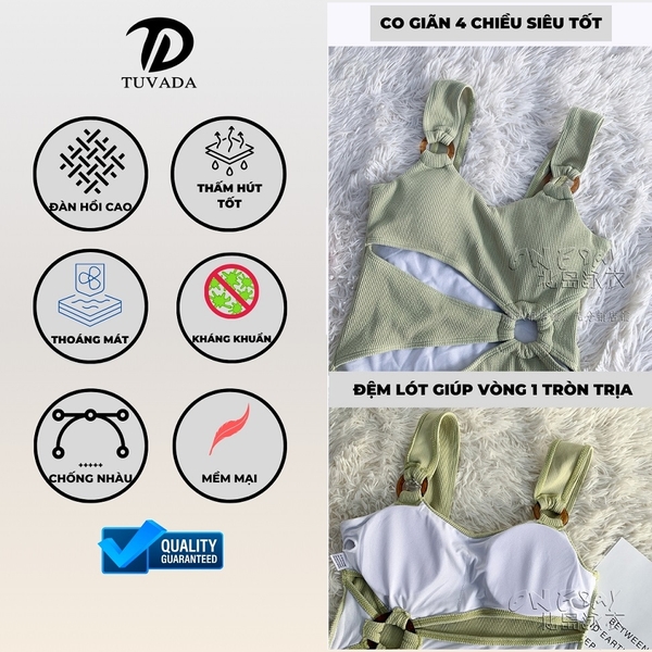 Bikini 1 mảnh đi biển thiết kế xẻ cá tính Tuvada - BNV101