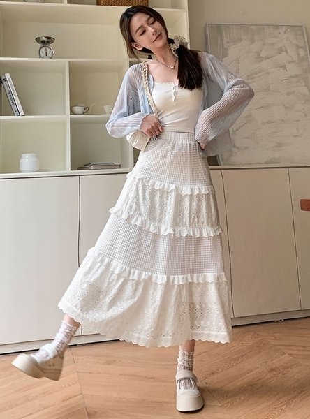 Chân váy dài dáng xòe nhiều màu dễ phối đồ Tuvada - VXD161