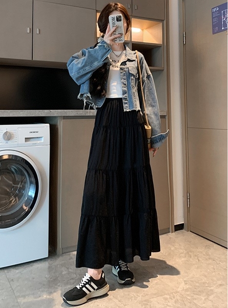 Chân váy dài dáng xòe nhiều màu dễ phối đồ Tuvada - VXD161