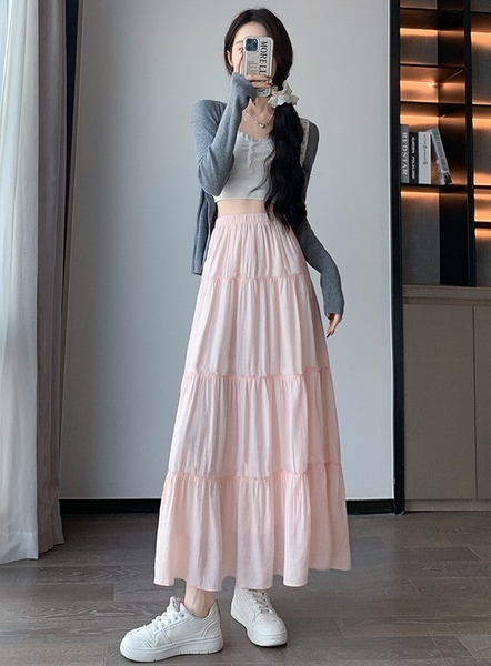 Chân váy dài dáng xòe nhiều màu dễ phối đồ Tuvada - VXD161