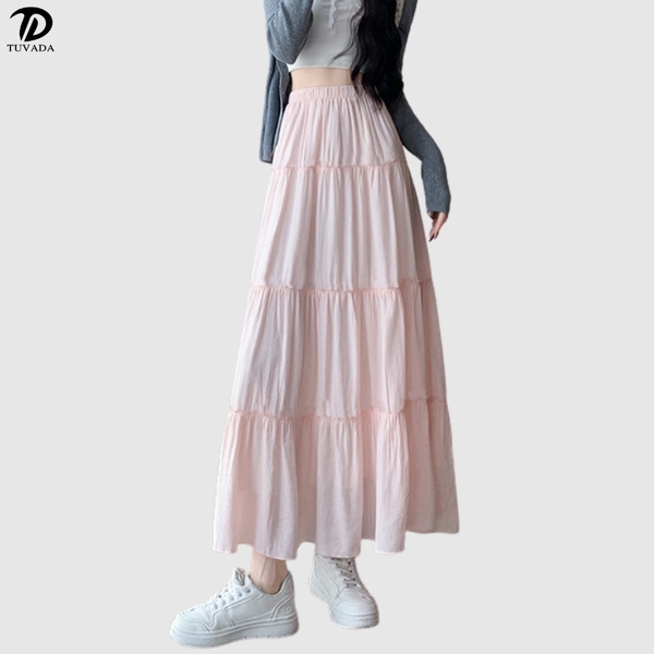 Chân váy dài dáng xòe nhiều màu dễ phối đồ Tuvada - VXD161