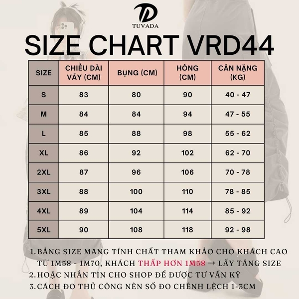 Chân váy dây rút 2 bên dáng dài hàn quốc cao cấp Tuvada - VDC44