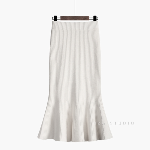 Chân váy len đuôi họa tiết chìm Tuvada- CVX81