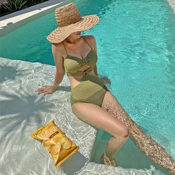 Bikini 1 mảnh Tuvada tôn dáng, đồ bơi nữ basic khoét eo, đồ đi biển cao cấp - BVN105